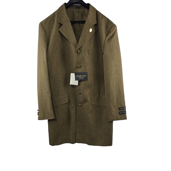 Gianni Vironi Superior 100s 3pc Men's Suit Brown Jacket 40L x Pants W33 - NWT - Picture 2 of 14